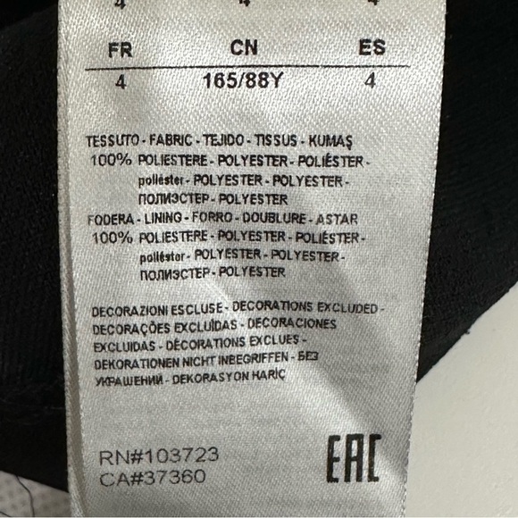 Armani Exchange A/X Square Neckline Ladylike Short Sleeve Black Dress - Picture 6 of 6